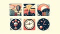 Minimalist clock the icon collection