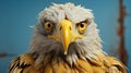 Minimalist Close-up: Stunning Bald Eagle Rendered In Cinema4d