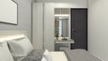 Minimalist Clothes Wardrobe Cabinet and Dressing Table Design for Interior Bedroom