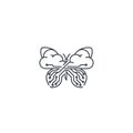 Minimalist cloud circuit forming butterfly two-color flat vector logo Royalty Free Stock Photo