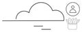 Minimalist Cloud Graphic with User Profile and Plant Pot Elements Royalty Free Stock Photo