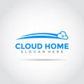 Minimalist cloud home logo design. Vector illustration eps.10 Royalty Free Stock Photo
