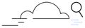 Cloud Analysis and Data Flow Concept with Magnifying Glass Royalty Free Stock Photo