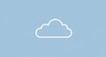 A minimalist cloud icon outlined in white against a solid light blue background. The Royalty Free Stock Photo