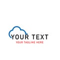Minimalist cloud technology logo Royalty Free Stock Photo