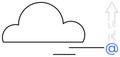 Cloud Upload Concept with Email Symbol and Upward Arrow Representing Digital Communication Royalty Free Stock Photo