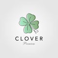 Minimalist clover leaf logo vector illustration
