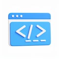 Minimalist code browser interface render illustration on transparent background Royalty Free Stock Photo