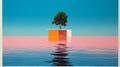 Minimalist Color Field: A Utopian Vision Of A House In The Water