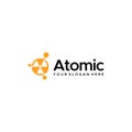 minimalist Colorful Atomic molecule logo design