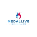 Minimalist colorful MEDAL LIVE people logo design