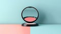 Minimalist compact mirror or makeup palette icon on a plain background Royalty Free Stock Photo