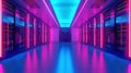 A minimalist composition of a cloud server room