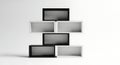 Minimalist Stacked Rectangular Boxes in Black and White, Geometric Composition, Studio Lighting Royalty Free Stock Photo