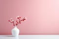 Elegant Cherry Blossoms in White Vase, AI Generated Royalty Free Stock Photo