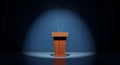 Empty podium with spotlight in a dark room for presentation Royalty Free Stock Photo