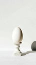Minimalist composition featuring a plain egg on a white surface with soft shadows creating an elegant and modern Royalty Free Stock Photo