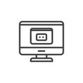 Simple Computer Monitor Icon on White Background Royalty Free Stock Photo