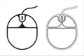 Minimalist computer mouse outline icon black and white vector art Royalty Free Stock Photo