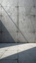 Concrete Wall and Floor Background with Sunlight Shadows Royalty Free Stock Photo