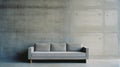 Minimalist Concrete Sofa In Japanese Contemporary Style Royalty Free Stock Photo