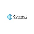 minimalist Connect geometric line art logo design