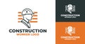 Minimalist Construction Worker Branding Logo Royalty Free Stock Photo