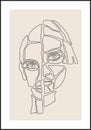 Minimalist contemporary portrait of woman beauty surreal face