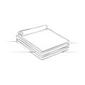 Minimalist continuous line drawing depicting a stack of blank papers or a notebook with a top page curled Royalty Free Stock Photo