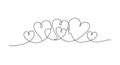 Minimalist continuous line drawing of linked hearts Royalty Free Stock Photo