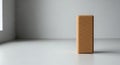 Minimalist Cork Yoga Block in Studio Setting with Soft Lighting and Neutral Tones Royalty Free Stock Photo