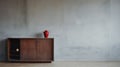 Minimalist Corner Cabinet Photography In Brutalist Setting