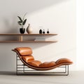 Minimalist Corner Shelf With Bouroullec Lounge Chair Royalty Free Stock Photo