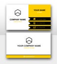 Minimalist Corporate yellow business card design Vectors Template