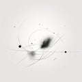 Minimalist Cosmos: Abstract Swirls And Lines With White Lines And Black Dots