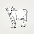 Minimalist Cow Illustration With Strong Facial Expression Royalty Free Stock Photo