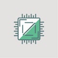 Minimalist CPU Microchip Icon for Tech Concepts Royalty Free Stock Photo