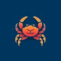 Minimalist crab Logo illustration