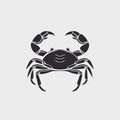 Minimalist Crab Silhouette Illustration On White Background