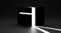 Minimalist cross light shines from a black void Royalty Free Stock Photo