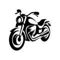 minimalist cruiser motorcycle silhouette bold black white front angle vector Royalty Free Stock Photo