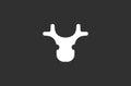 Minimalist cute deer or stag head logo