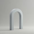 A minimalist 3D arch structure stands on a plain background. The arch is smooth, Royalty Free Stock Photo