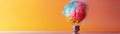 Minimalist 3D concept of a cheerful brain in a bulb with vivid colors sparking creativity Royalty Free Stock Photo
