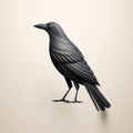 Minimalist 3d Crow Illustration With Scandinavian Art Style