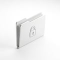 White 3D Folder Icon with a Lock Symbol on White Background document file Royalty Free Stock Photo