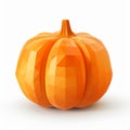 Minimalist 3d Low Poly Pumpkin With Monochromatic Color Scheme