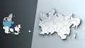 Minimalist 3D Map of Midtjylland Denmark Region with Borders Royalty Free Stock Photo