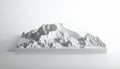 Minimalist 3D Model of a White Mountain Range Royalty Free Stock Photo
