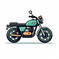 Minimalist 2d Motorcycle Logo - Flat Vector Illustration